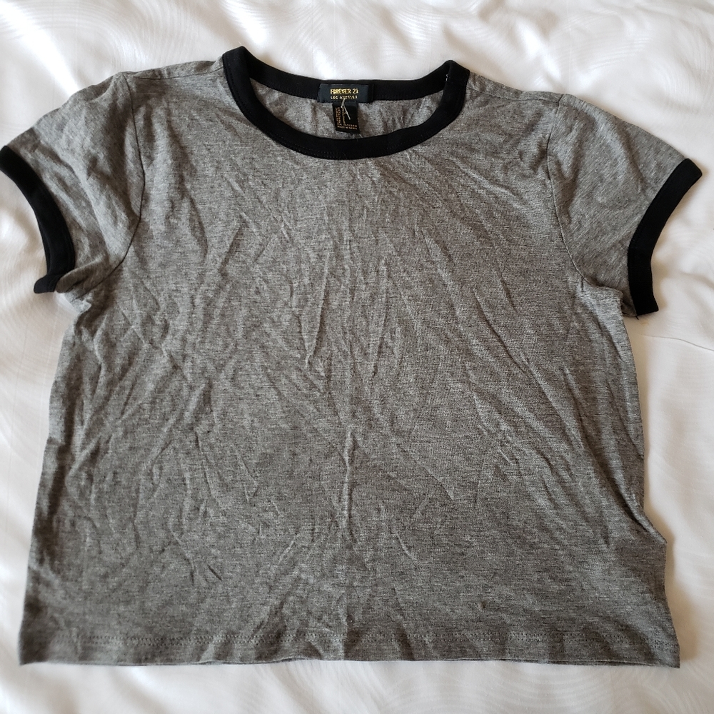 NWT Gray Ringer Tee